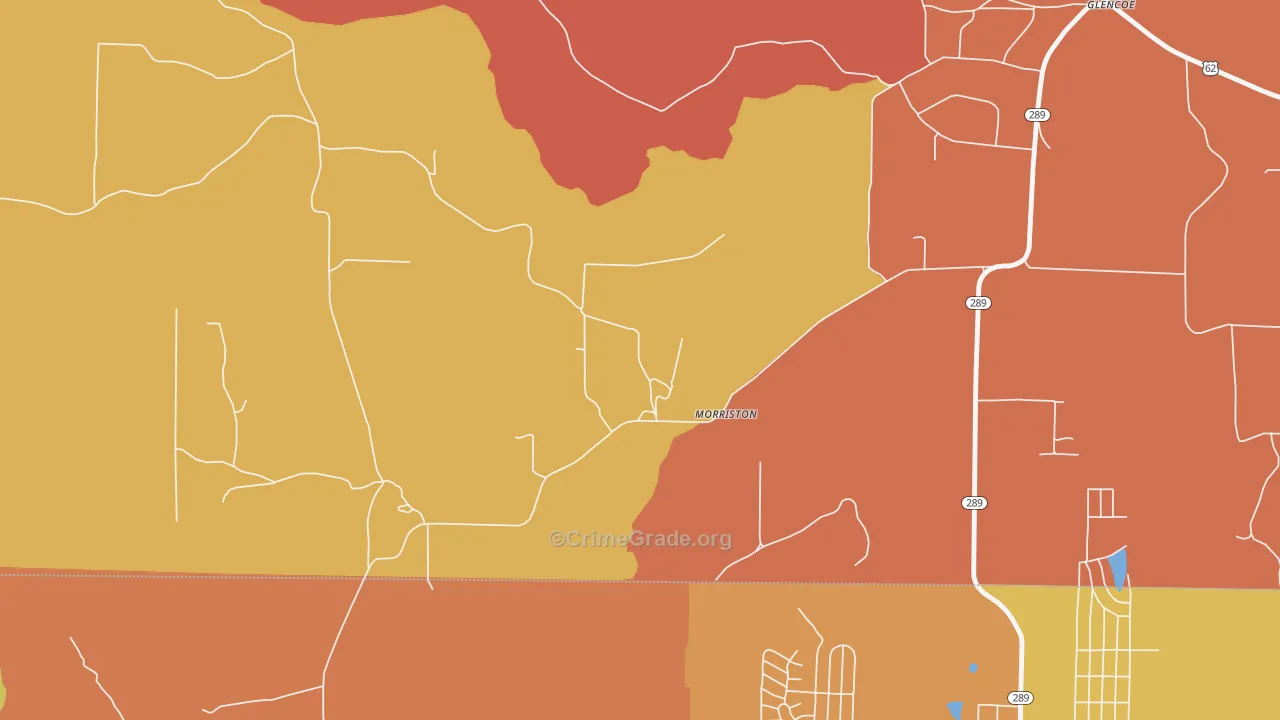 Morriston, AR Map of Drug-Related Crime Rates