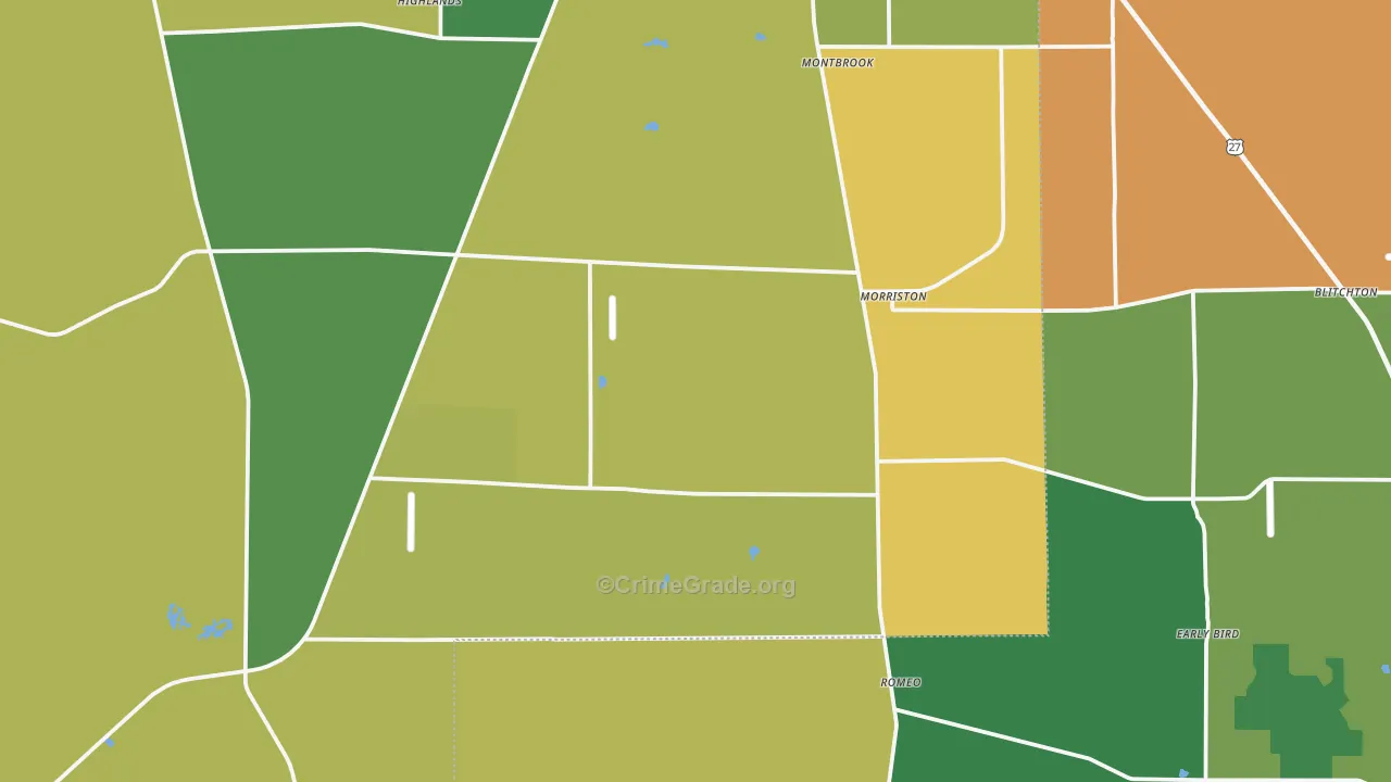 Morriston, FL Map of Drug-Related Crime Rates