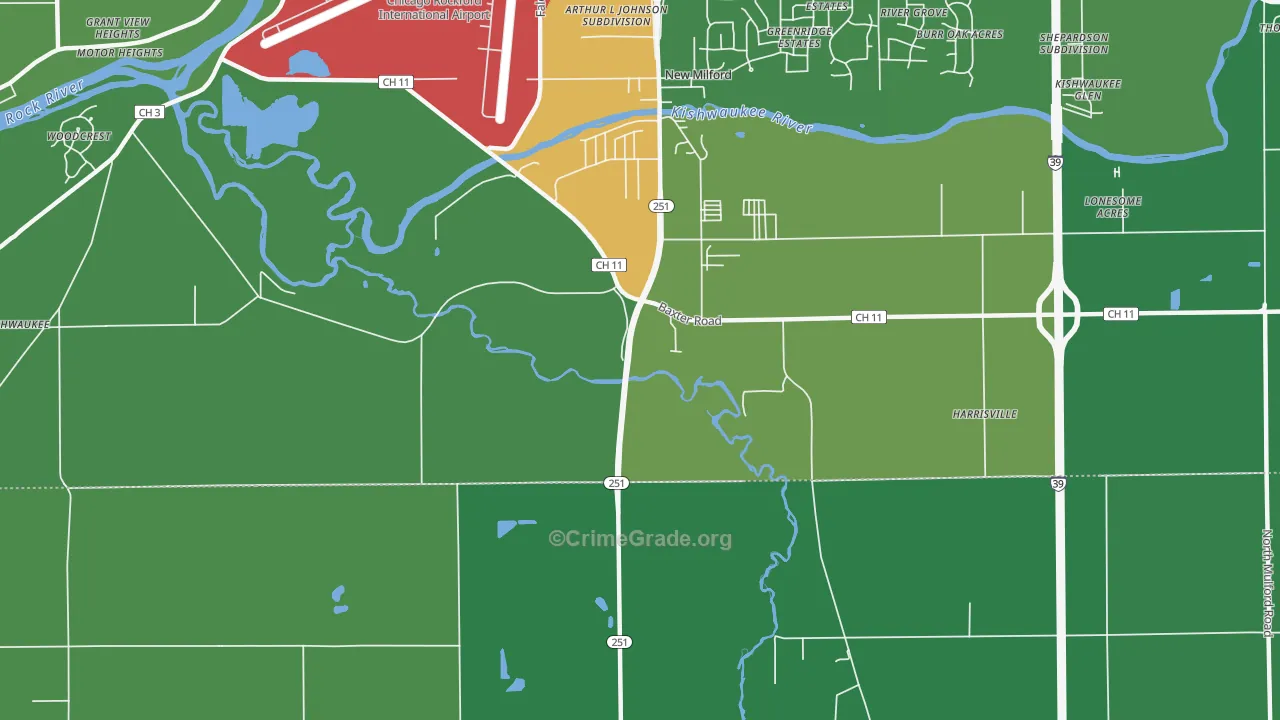 Morristown, IL Map of Drug-Related Crime Rates