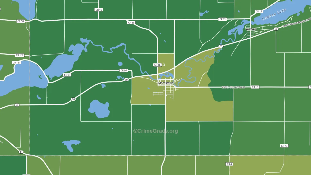 Morristown, MN Map of Drug-Related Crime Rates