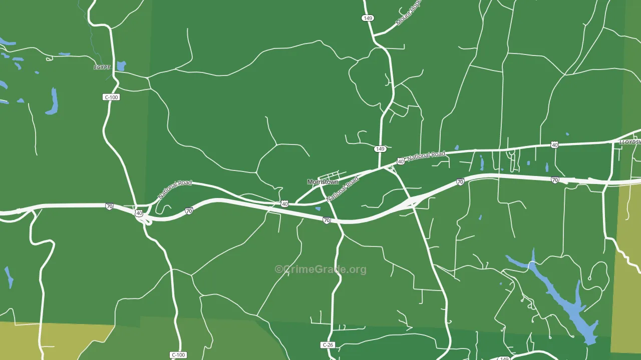 Morristown, OH Map of Drug-Related Crime Rates
