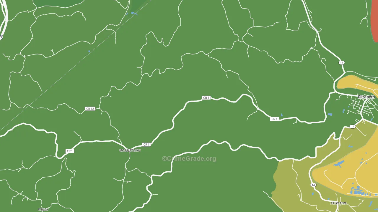 Morristown, WV Map of Drug-Related Crime Rates