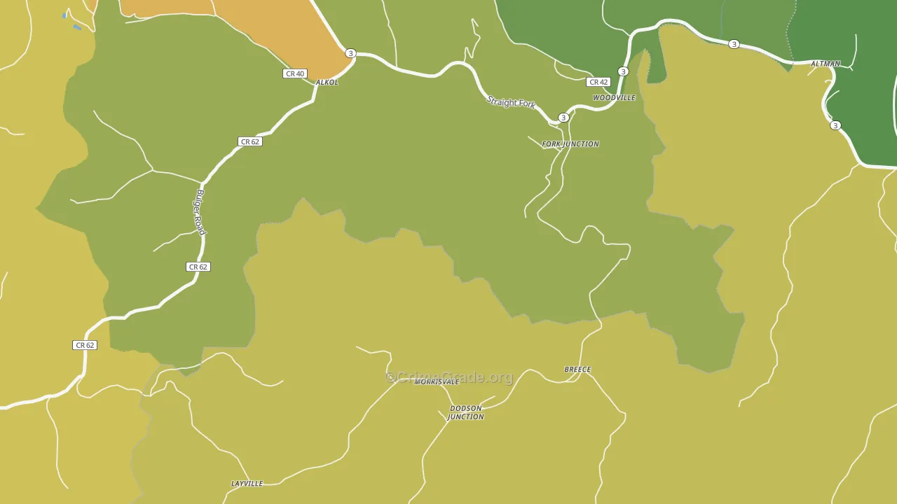 Morrisvale, WV Map of Drug-Related Crime Rates