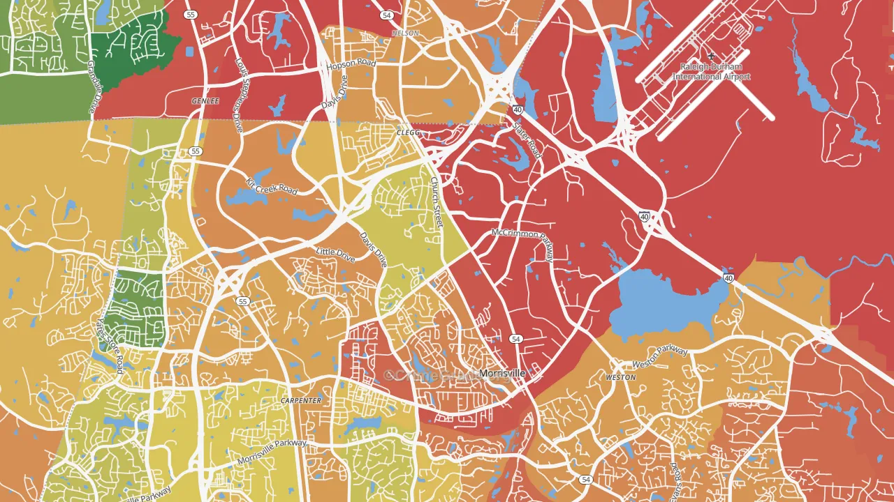Morrisville, NC Map of Drug-Related Crime Rates