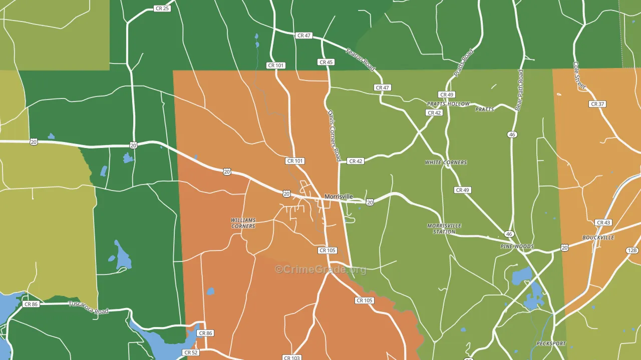 Morrisville, NY Map of Drug-Related Crime Rates