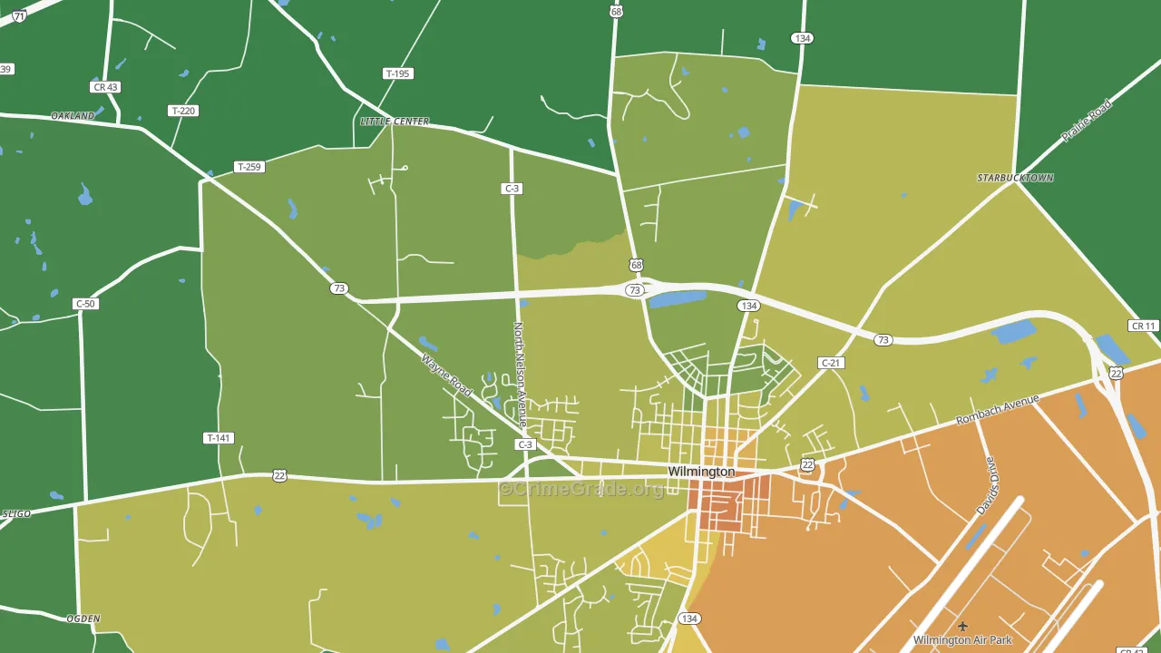 Morrisville, OH Map of Drug-Related Crime Rates