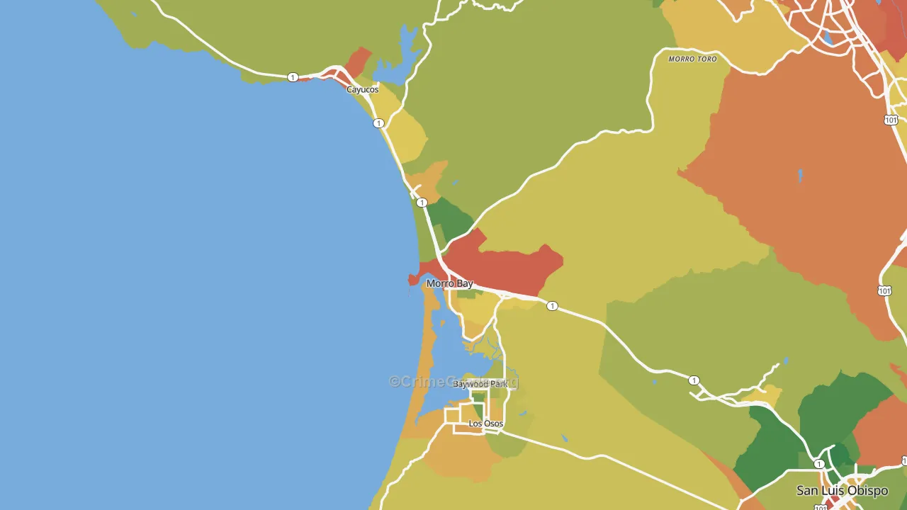 Morro Bay, CA Map of Drug-Related Crime Rates