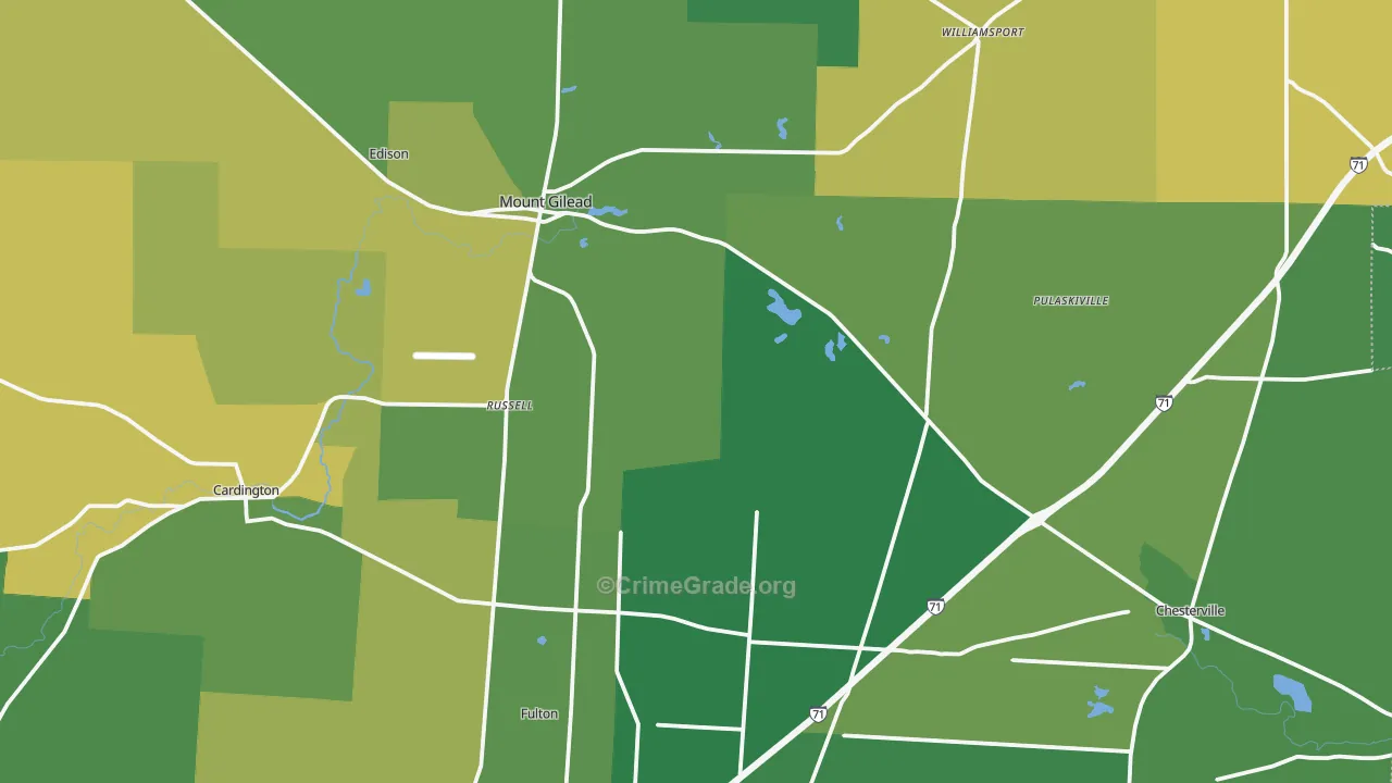Morrow County, OH Map of Drug-Related Crime Rates