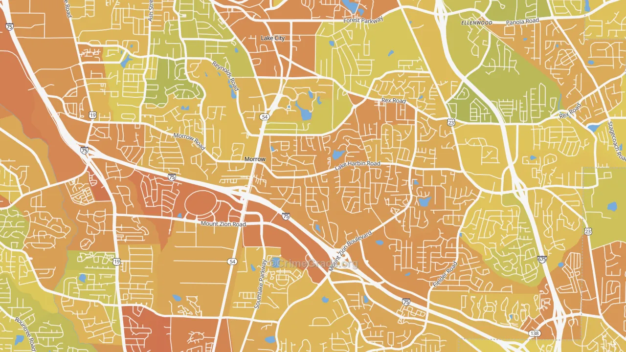 Morrow, GA Map of Drug-Related Crime Rates