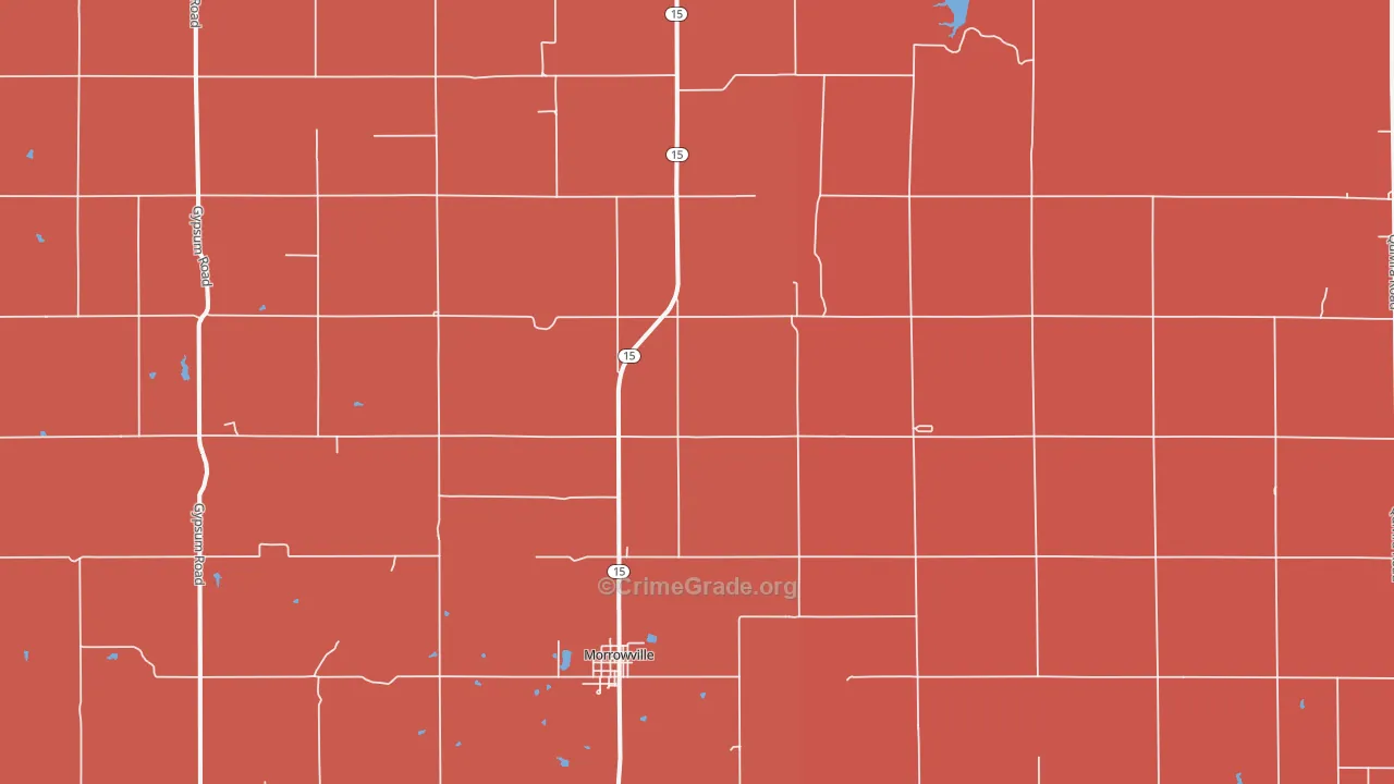 Morrowville, KS Map of Drug-Related Crime Rates