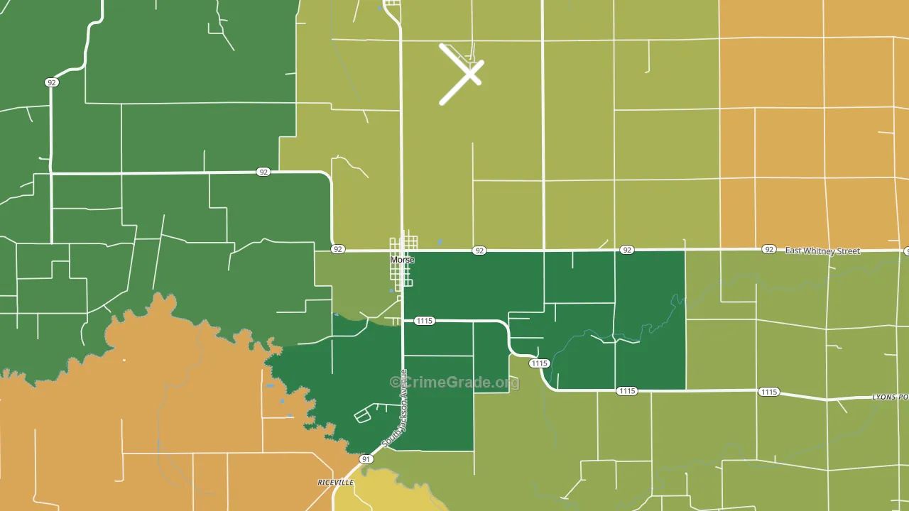 Morse, LA Map of Drug-Related Crime Rates