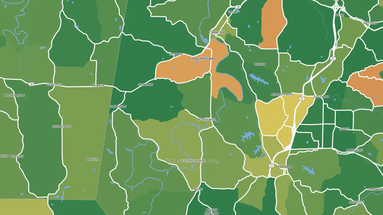 Morse Mill, MO Map of Drug-Related Crime Rates