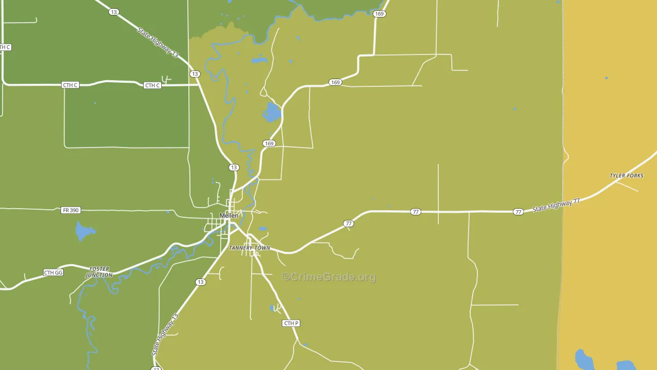 Morse, WI Map of Drug-Related Crime Rates