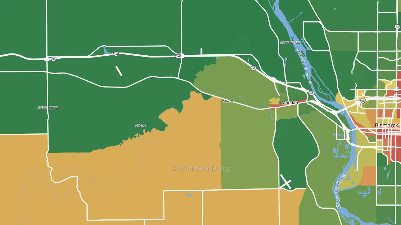 Morton County, ND Map of Drug-Related Crime Rates