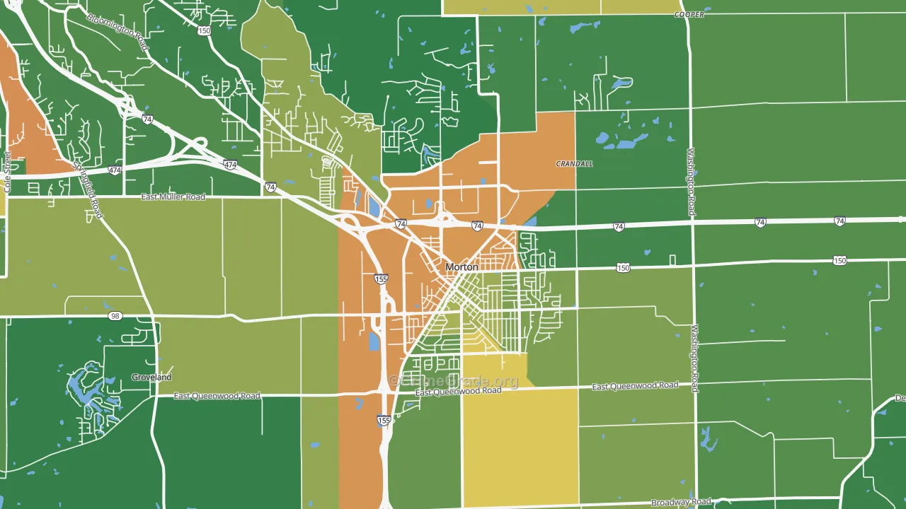 Morton, IL Map of Drug-Related Crime Rates