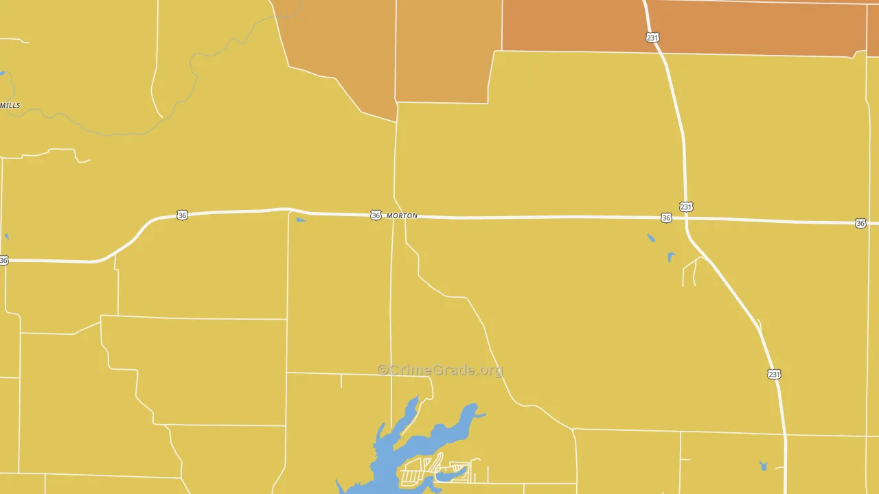 Morton, IN Map of Drug-Related Crime Rates