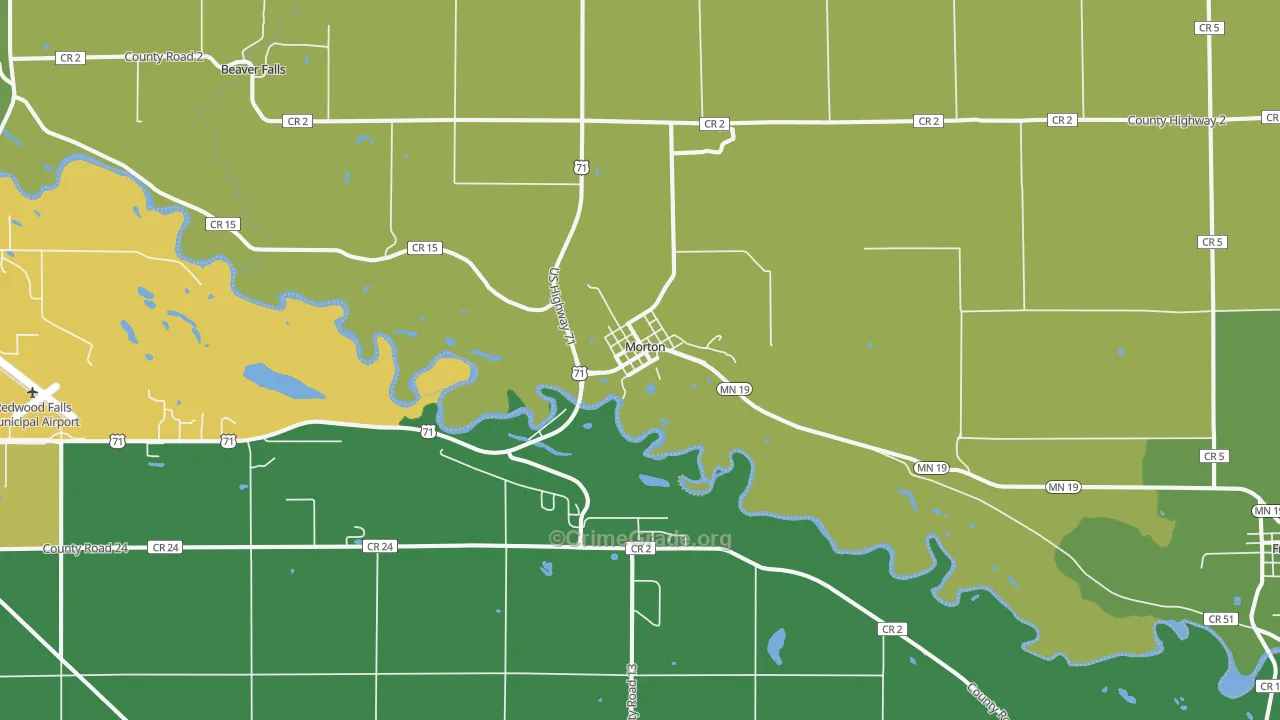 Morton, MN Map of Drug-Related Crime Rates