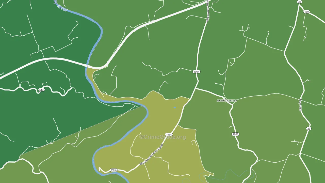 Mortonsville, KY Map of Drug-Related Crime Rates