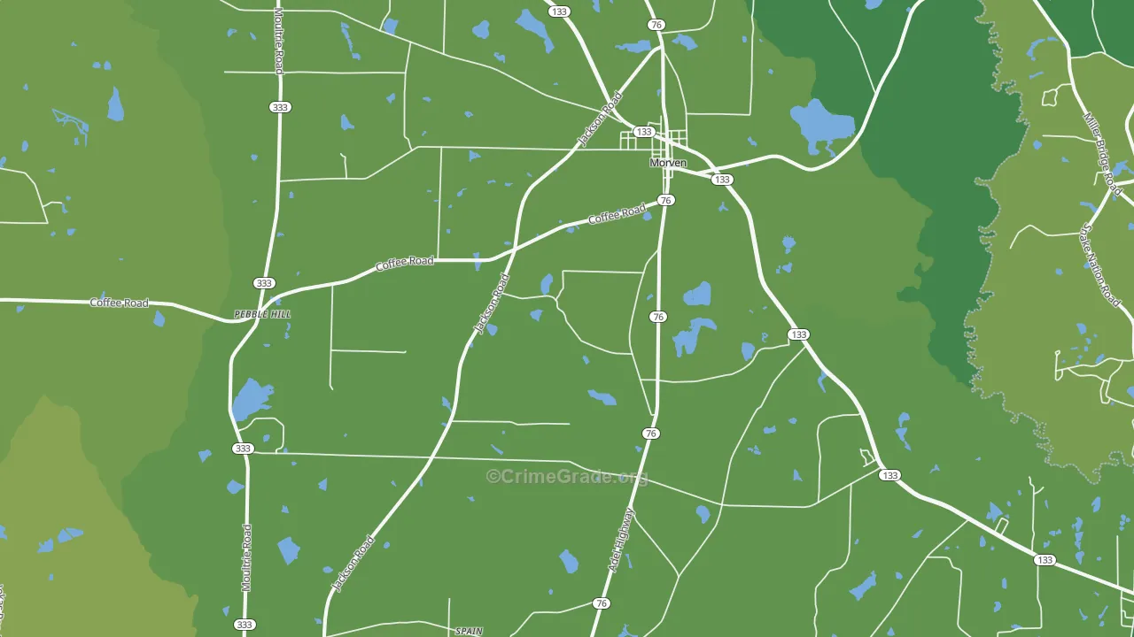Morven, GA Map of Drug-Related Crime Rates