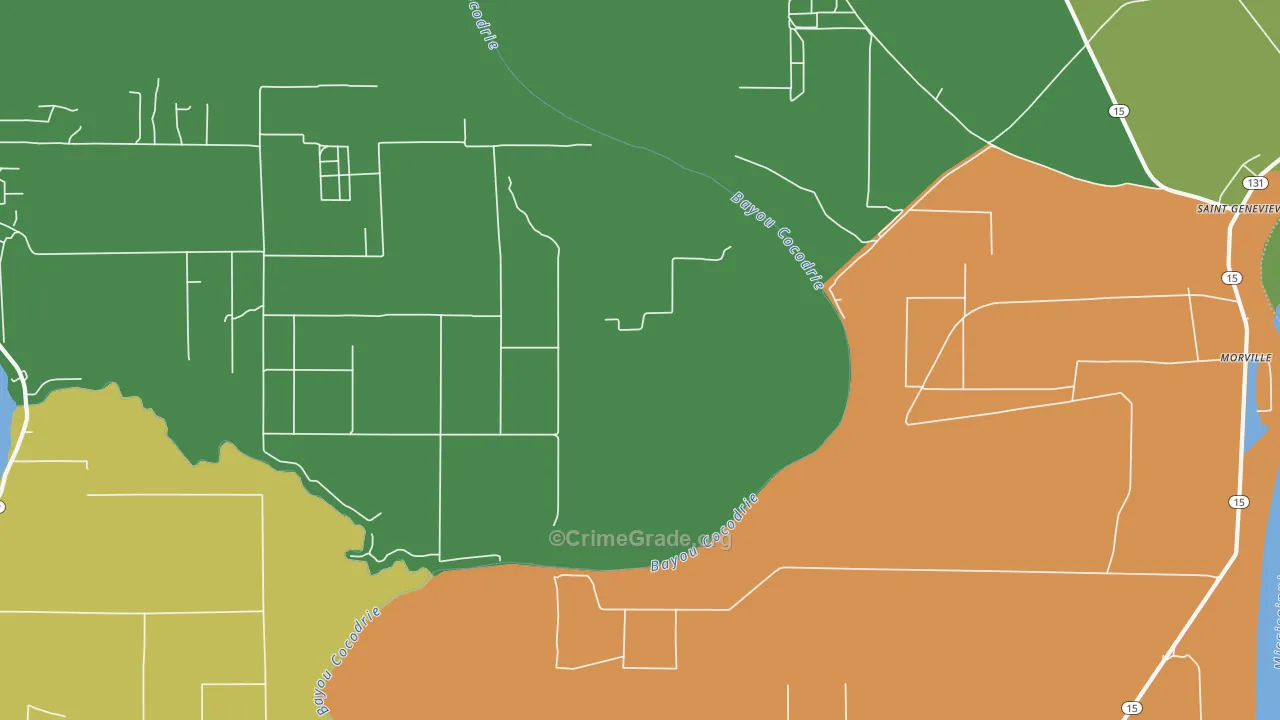 Morville, LA Map of Drug-Related Crime Rates