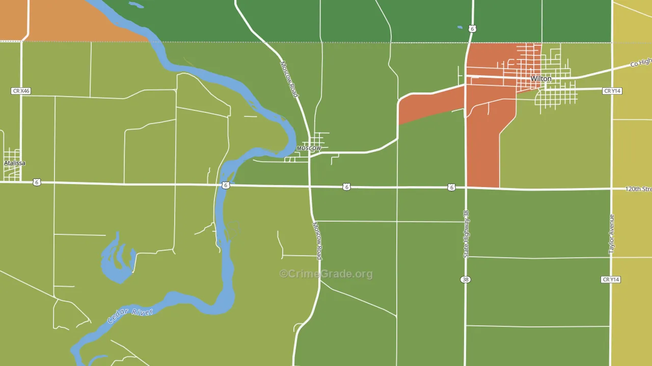 Moscow, IA Map of Drug-Related Crime Rates