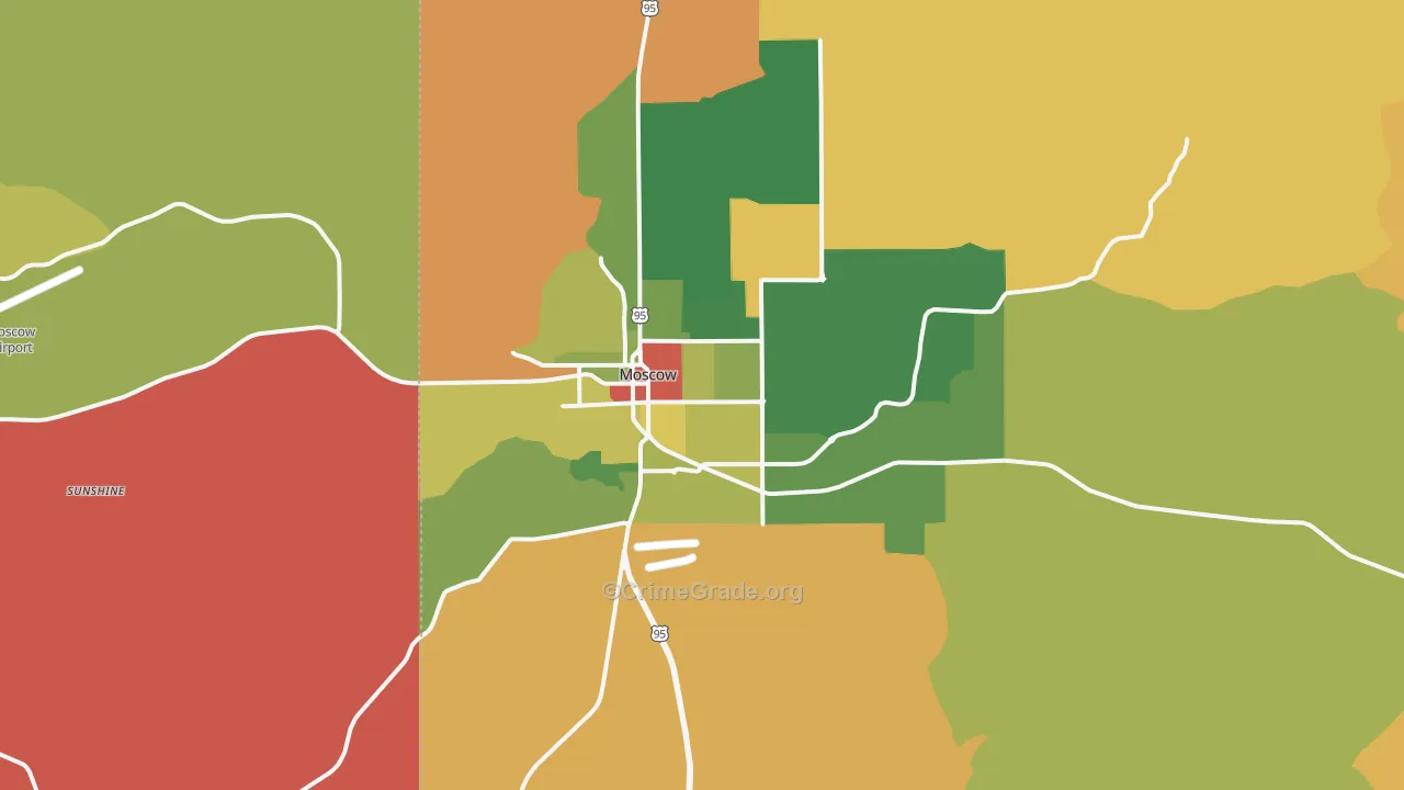 Moscow, ID Map of Drug-Related Crime Rates