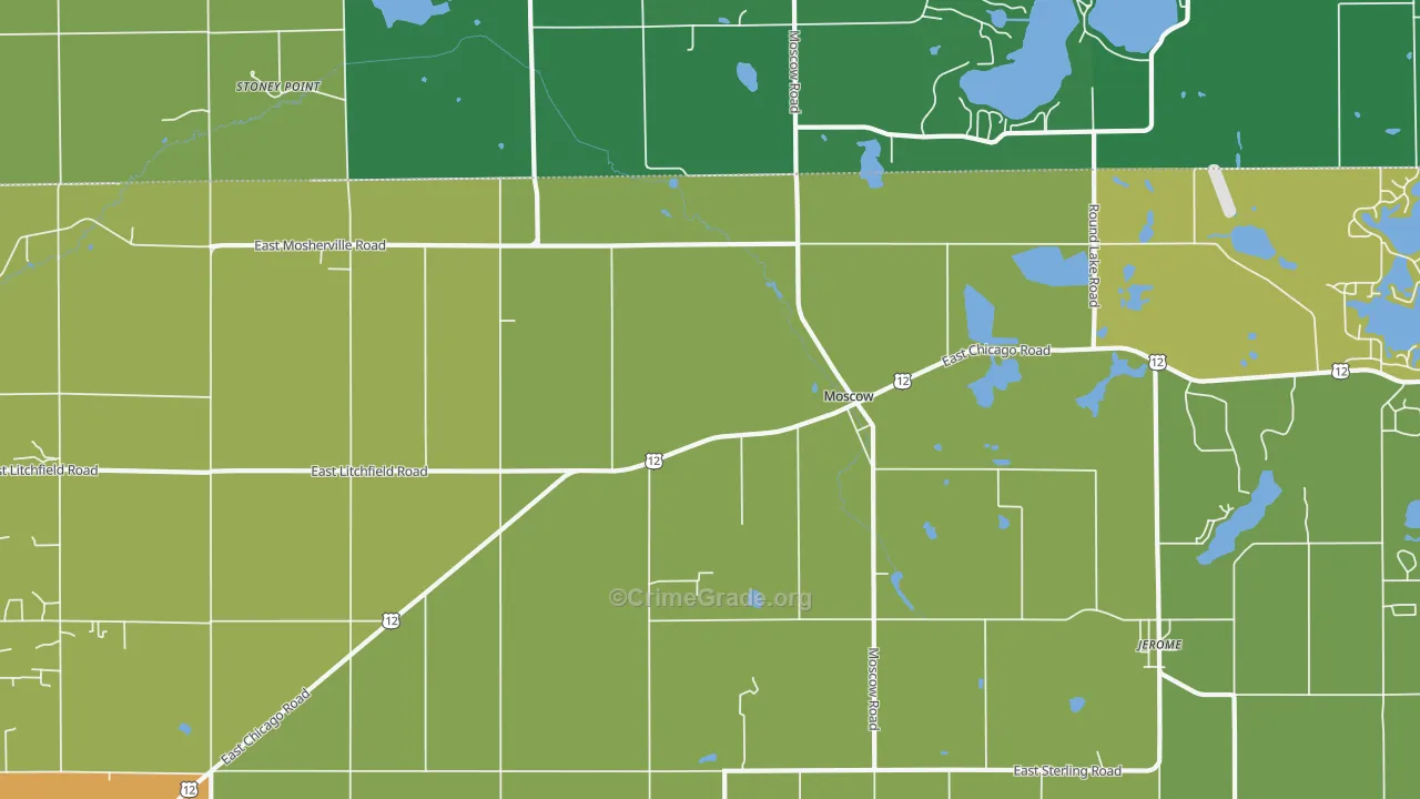 Moscow, MI Map of Drug-Related Crime Rates