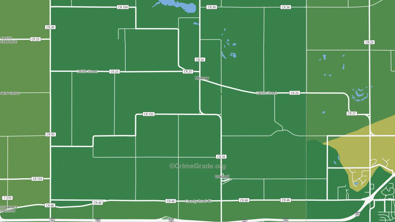 Moscow, MN Map of Drug-Related Crime Rates
