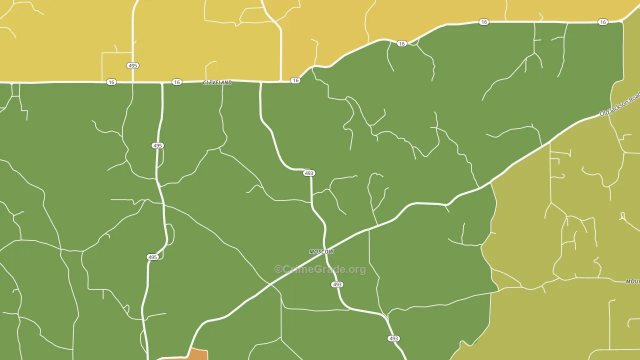 Moscow, MS Map of Drug-Related Crime Rates