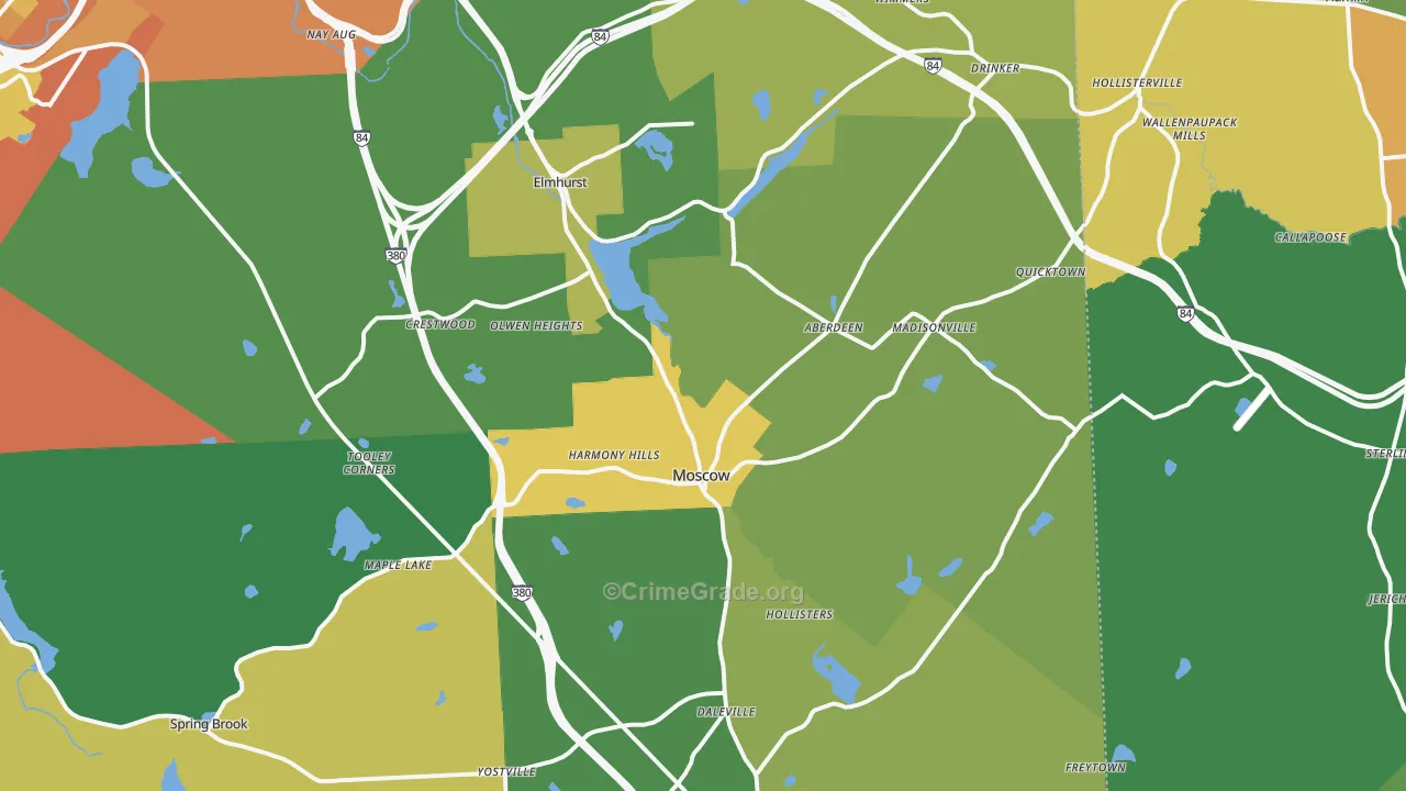 Moscow, PA Map of Drug-Related Crime Rates