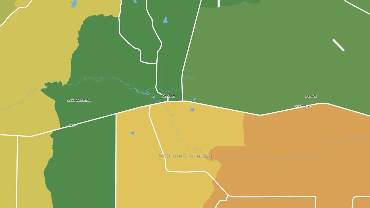 Moscow, TN Map of Drug-Related Crime Rates