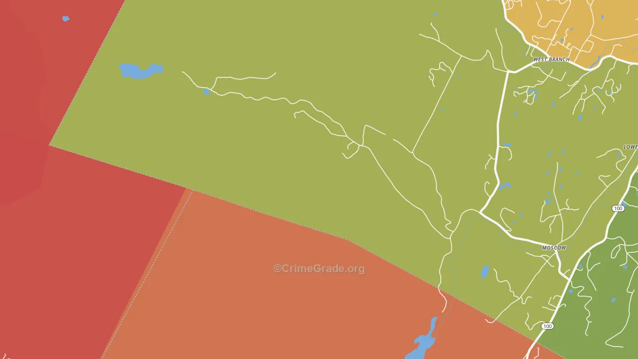Moscow, VT Map of Drug-Related Crime Rates