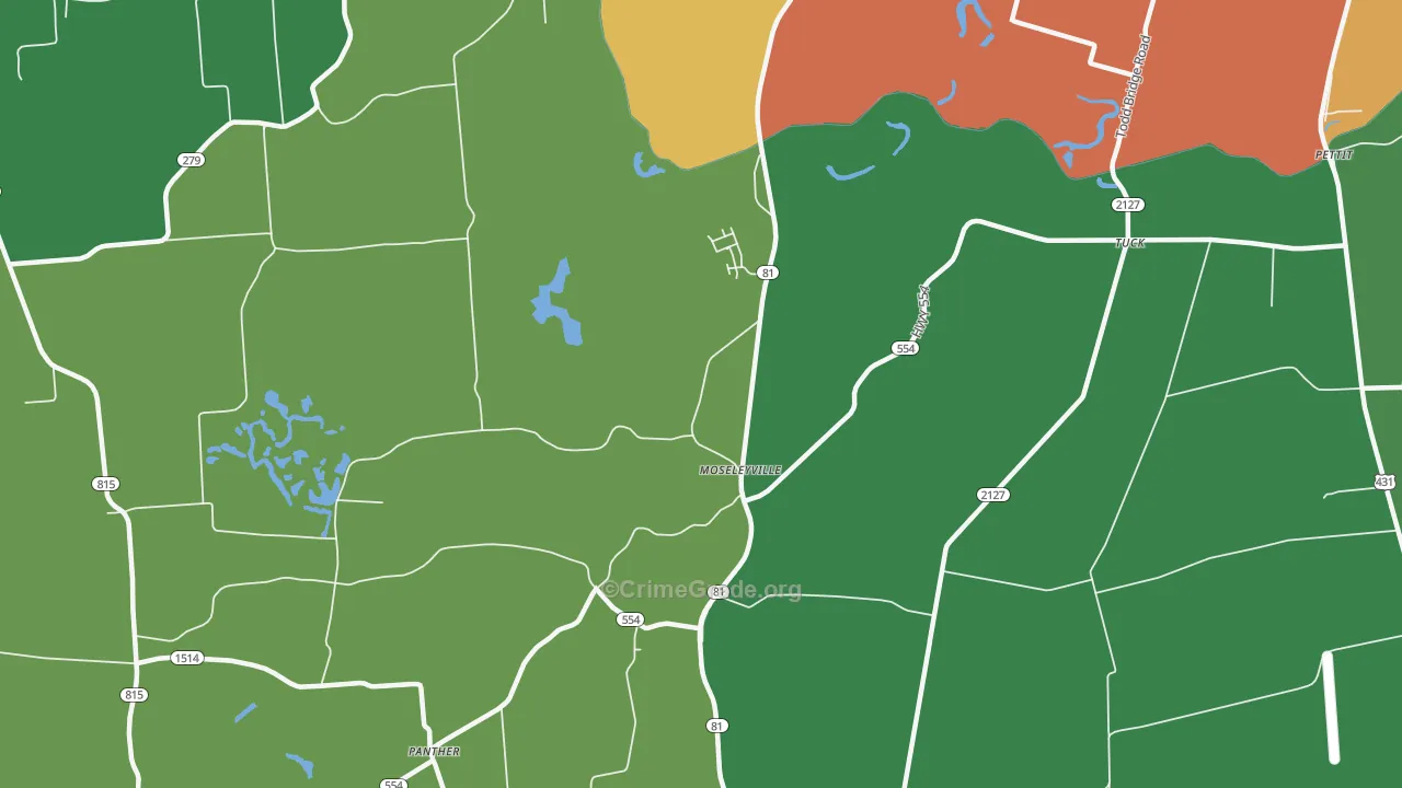 Moseleyville, KY Map of Drug-Related Crime Rates