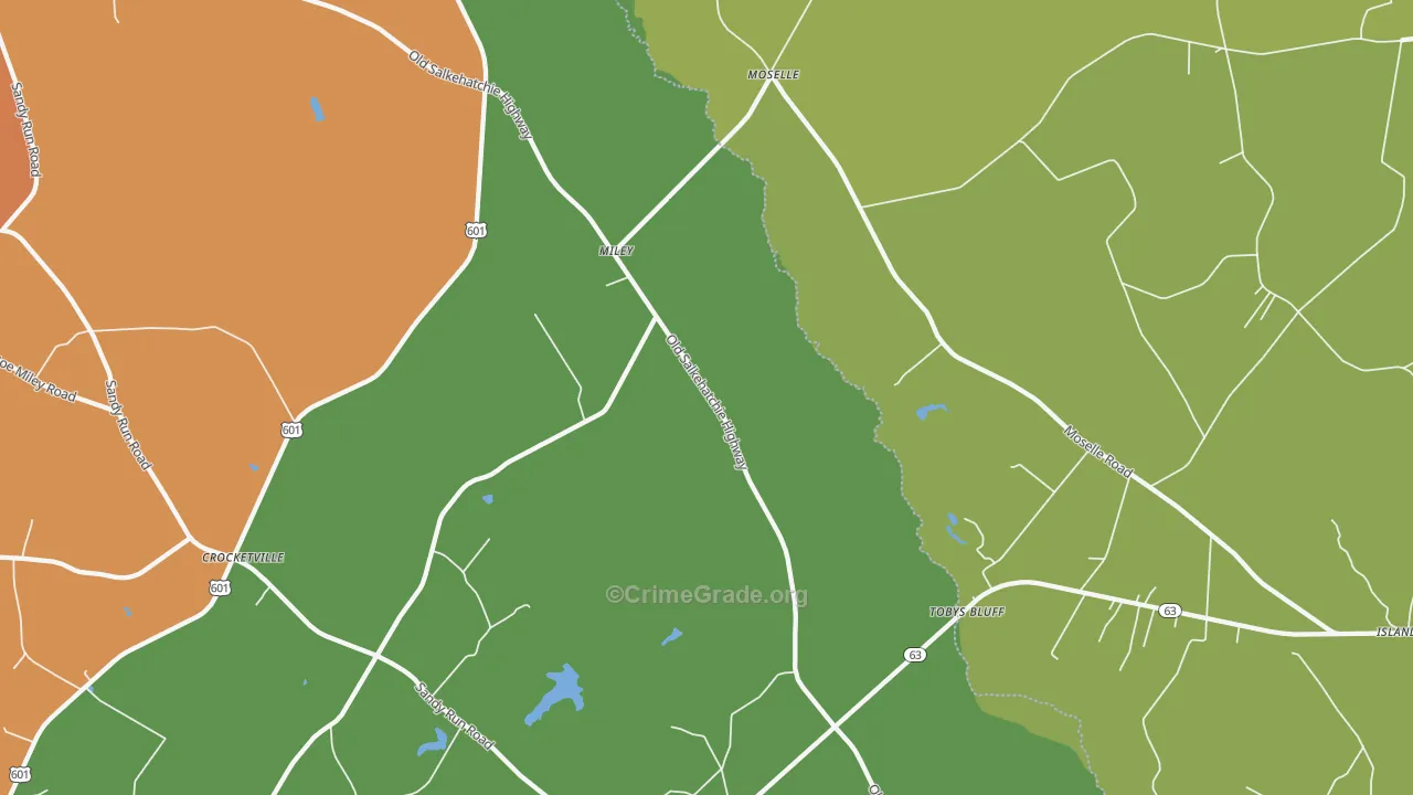 Moselle, SC Map of Drug-Related Crime Rates