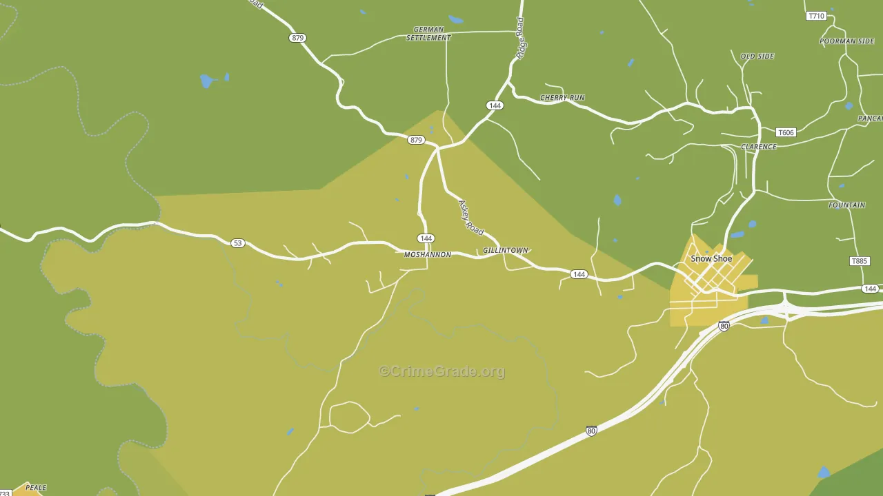 Moshannon, PA Map of Drug-Related Crime Rates