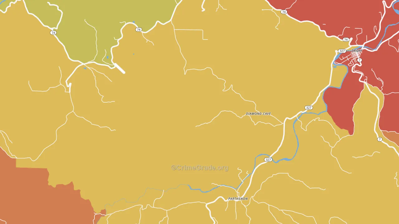 Mossville, AR Map of Drug-Related Crime Rates