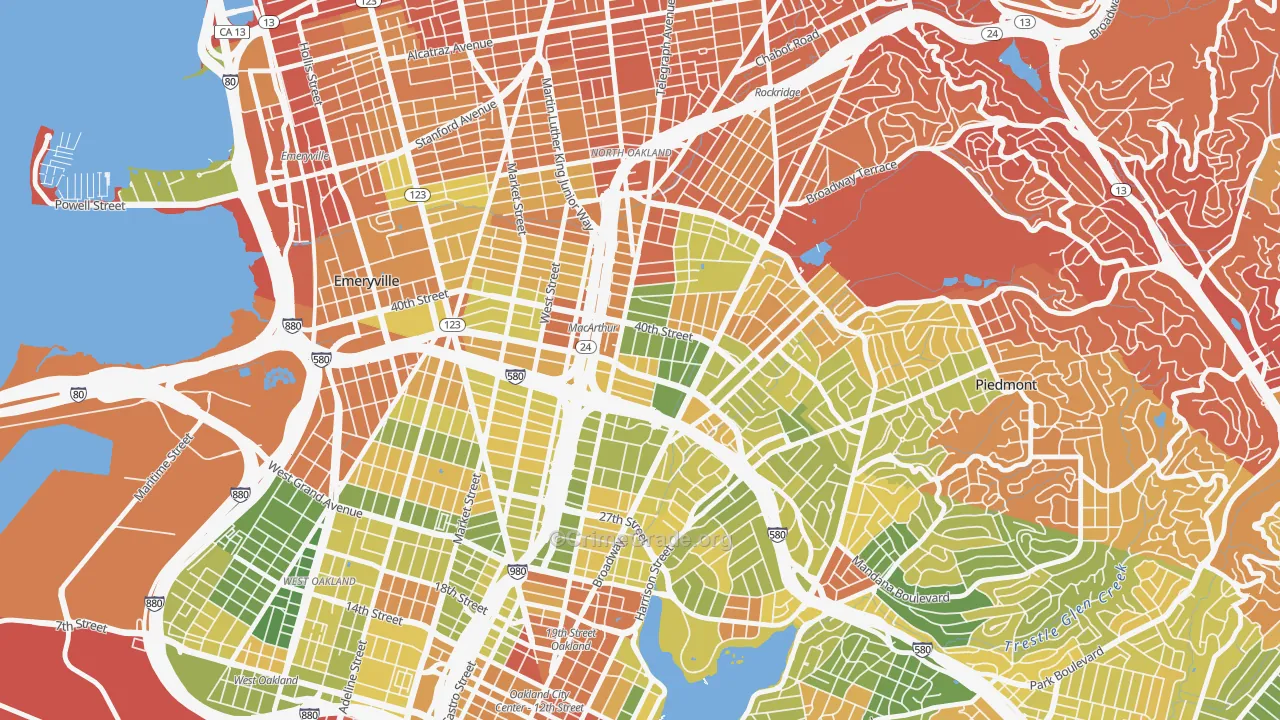 Mosswood, Oakland, CA Map of Drug-Related Crime Rates