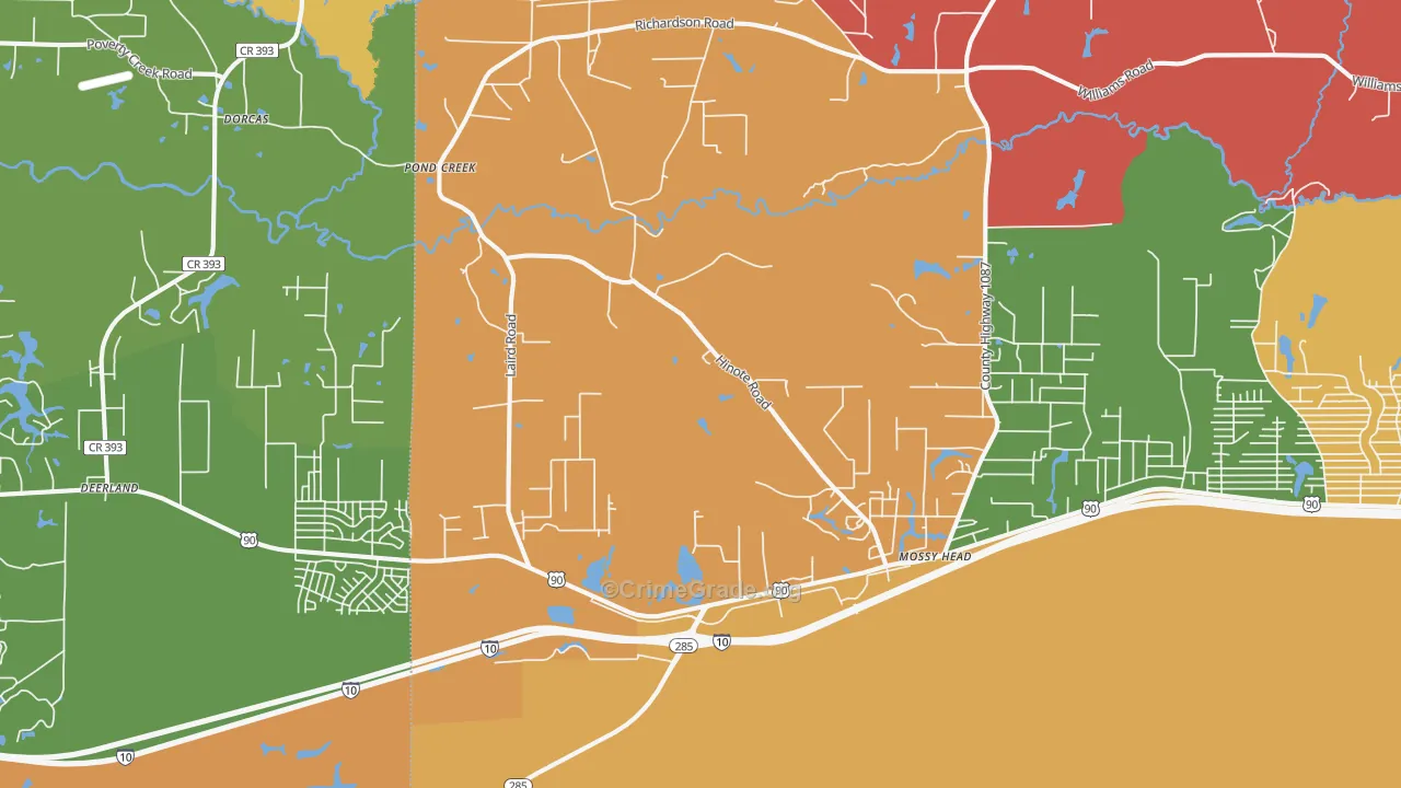 Mossy Head, FL Map of Drug-Related Crime Rates