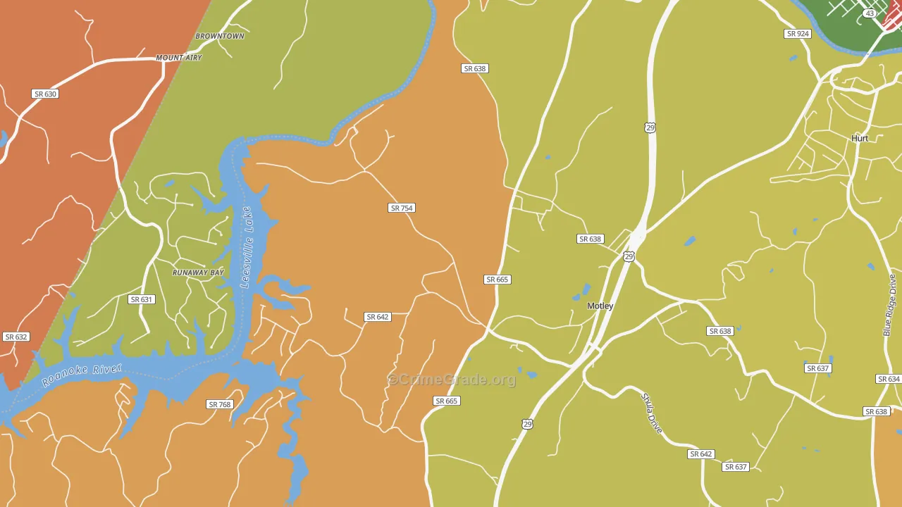 Motley, VA Map of Drug-Related Crime Rates