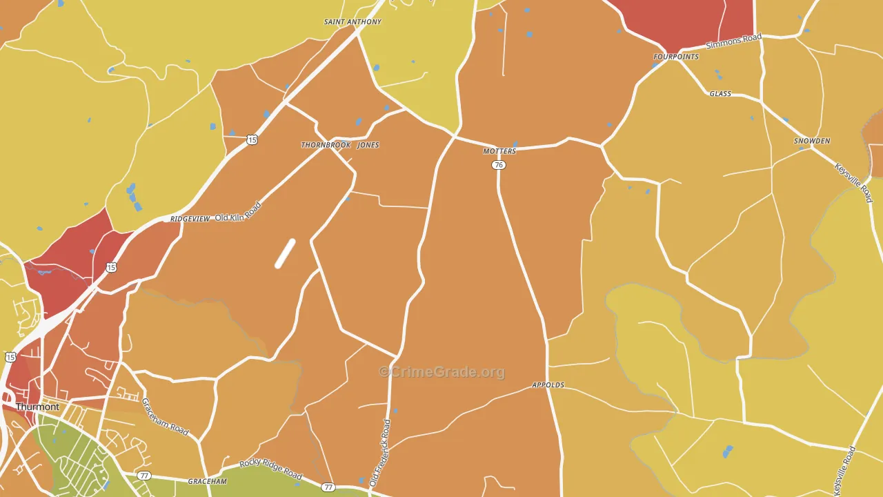 Motters, MD Map of Drug-Related Crime Rates