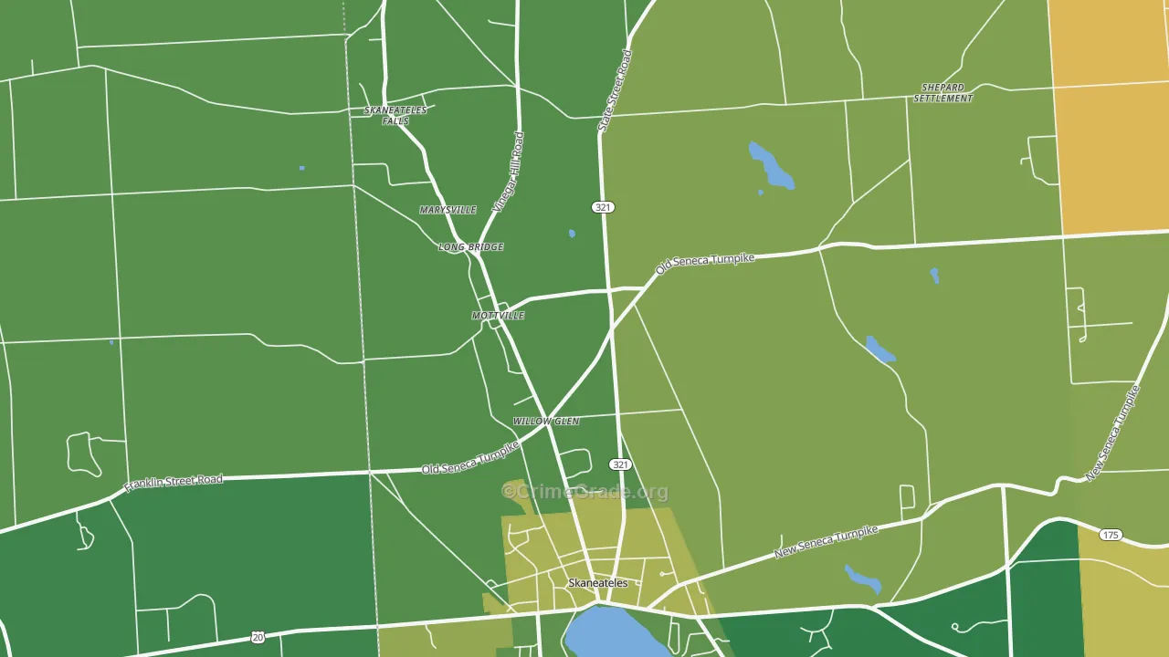 Mottville, NY Map of Drug-Related Crime Rates