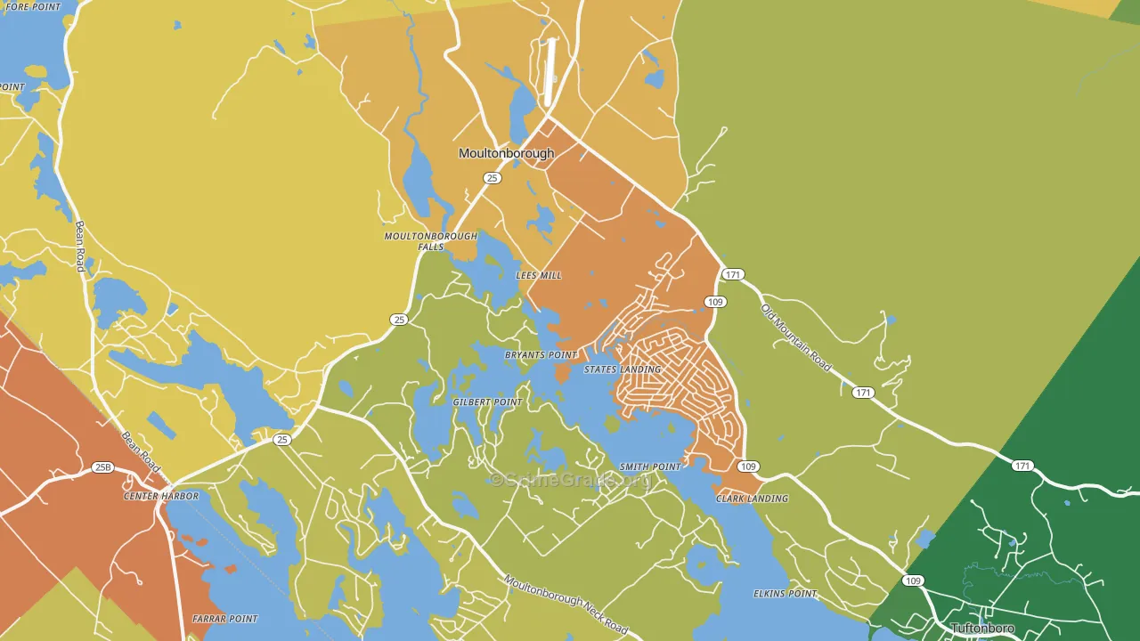 Moultonborough, NH Map of Drug-Related Crime Rates