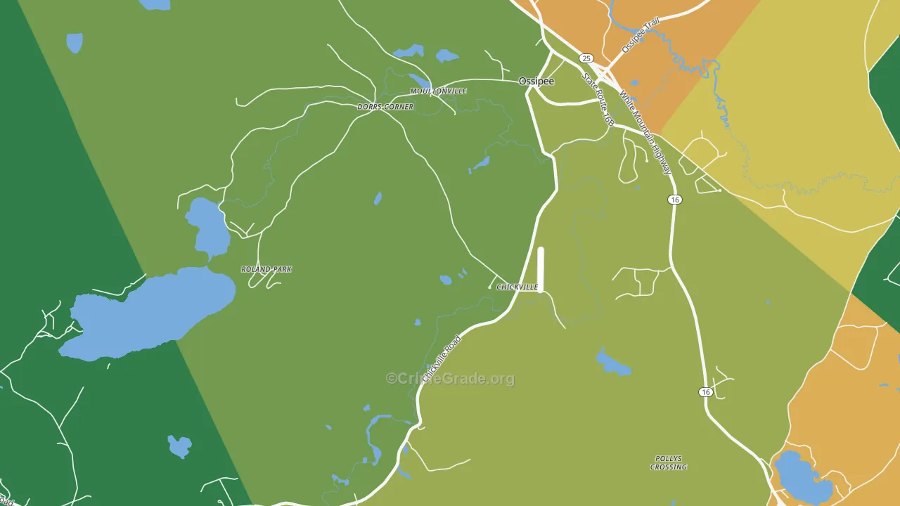 Moultonville, NH Map of Drug-Related Crime Rates