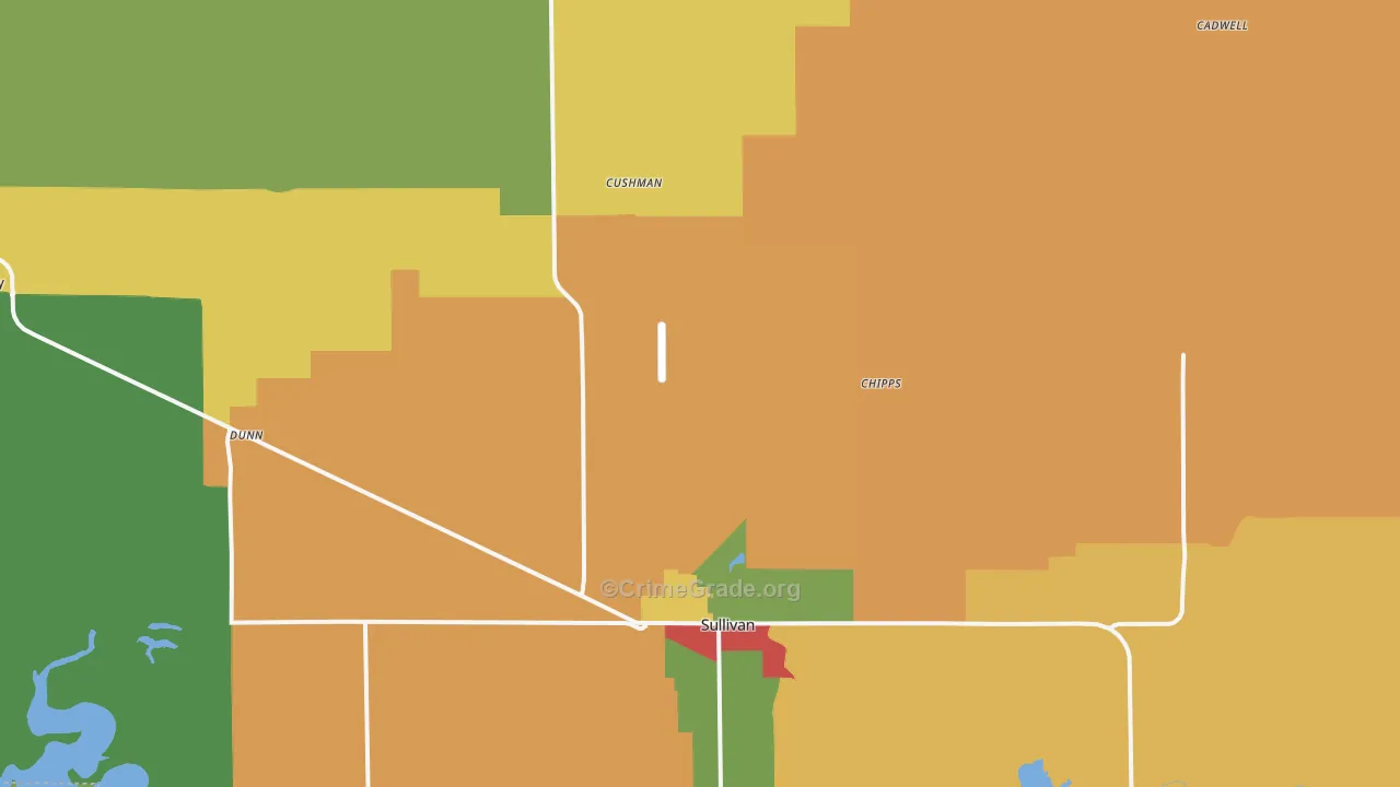 Moultrie County, IL Map of Drug-Related Crime Rates