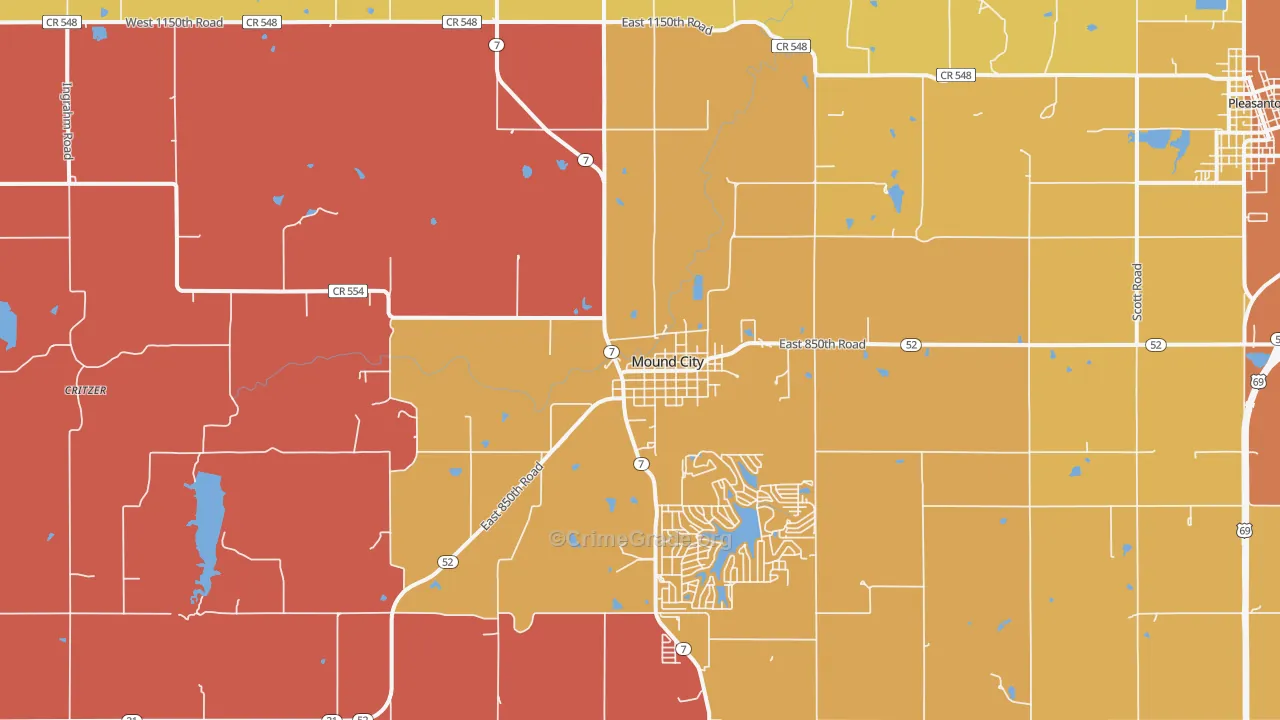 Mound City, KS Map of Drug-Related Crime Rates