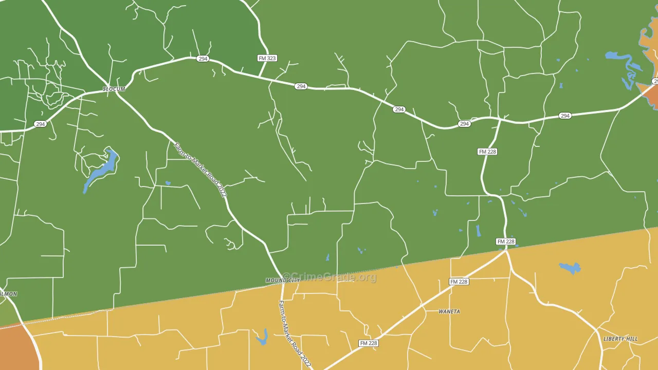 Mound City, TX Map of Drug-Related Crime Rates