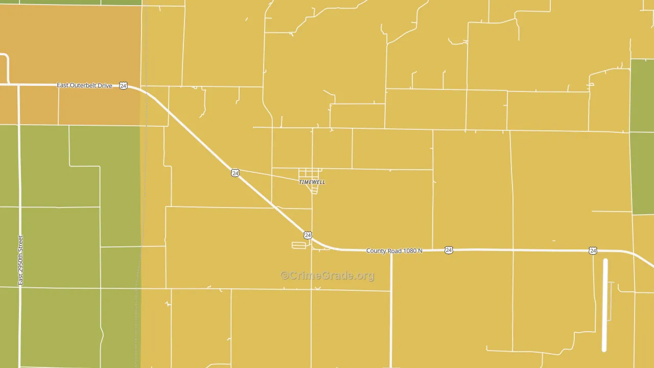 Mound Station, IL Map of Drug-Related Crime Rates