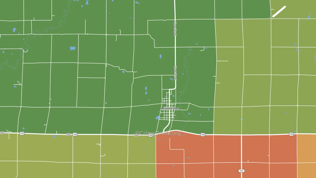 Mound Valley, KS Map of Drug-Related Crime Rates