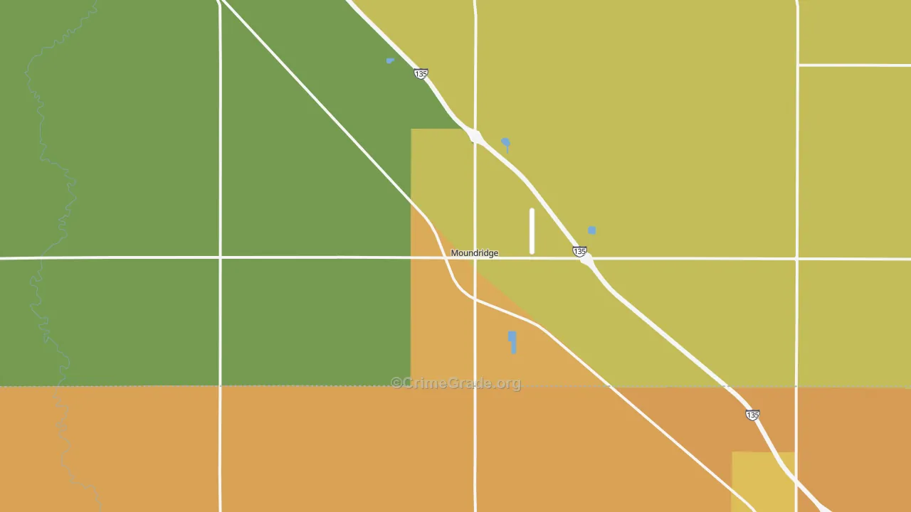 Moundridge, KS Map of Drug-Related Crime Rates