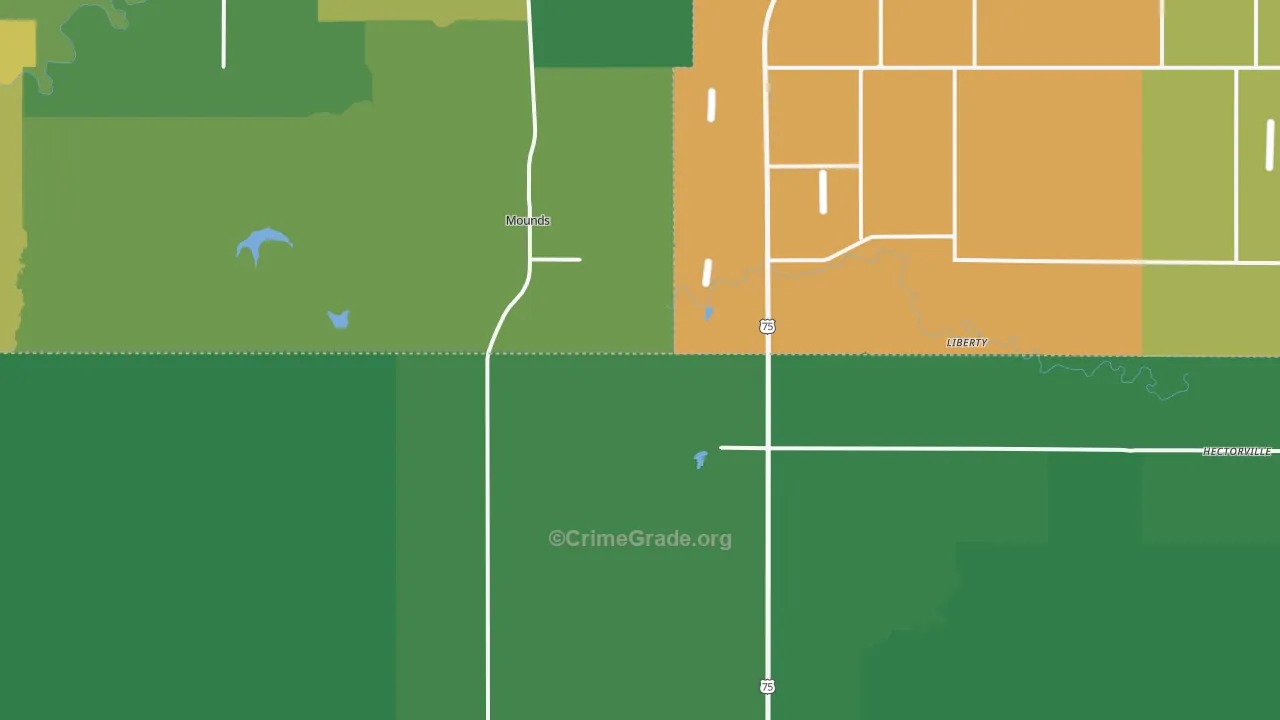 Mounds, OK Map of Drug-Related Crime Rates